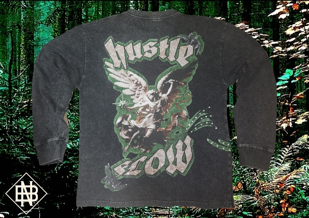 "Hustle Flow" Graphic Longsleve